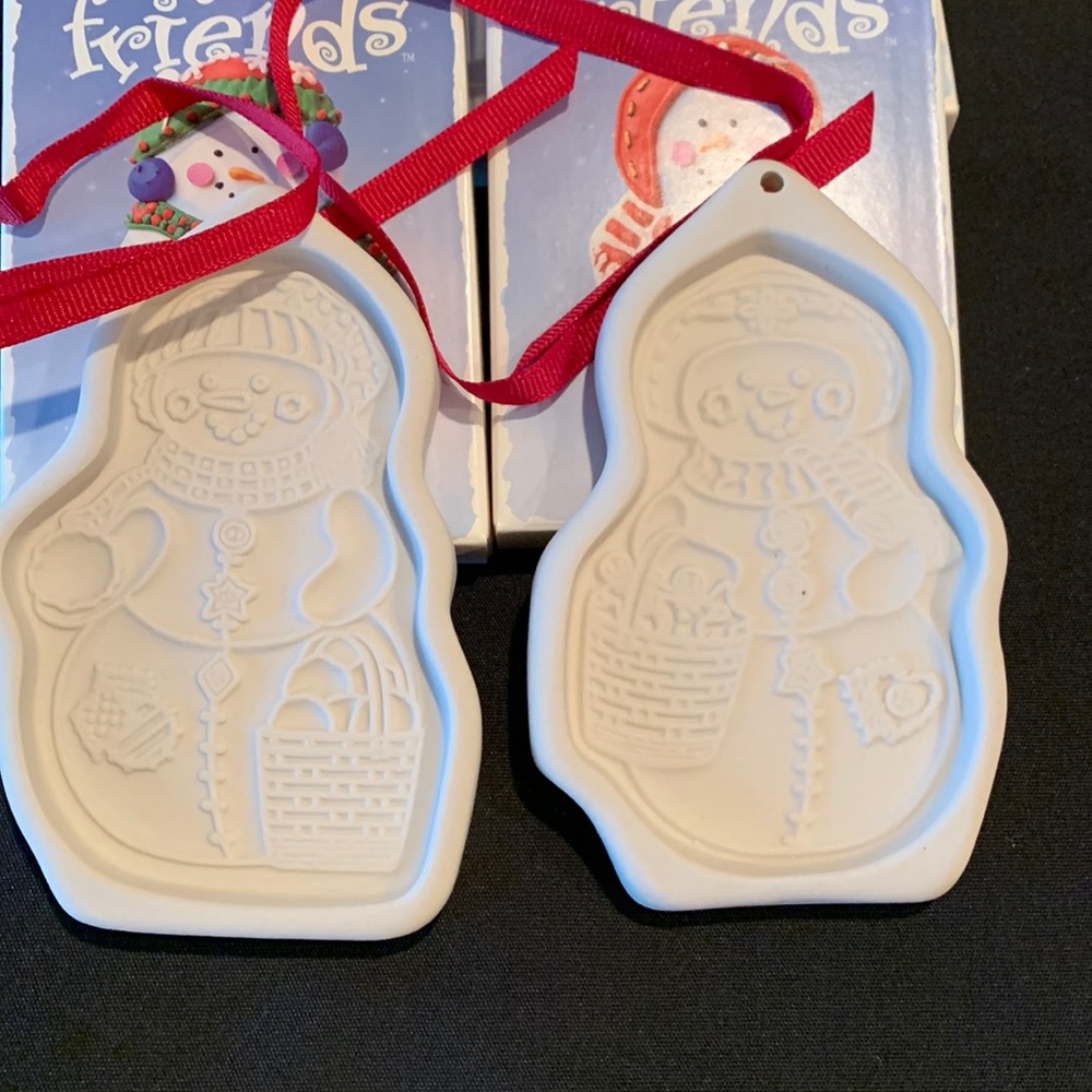 Longaberger 1999 Snow Friends Cookie Molds with Boxes